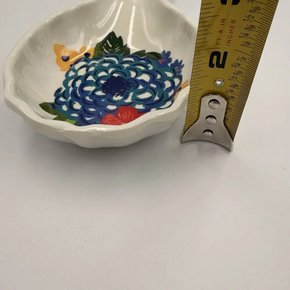 The Pioneer Woman Melamine Spoon Rest Dazzling Dahlias Floral Kitchen 8.5”